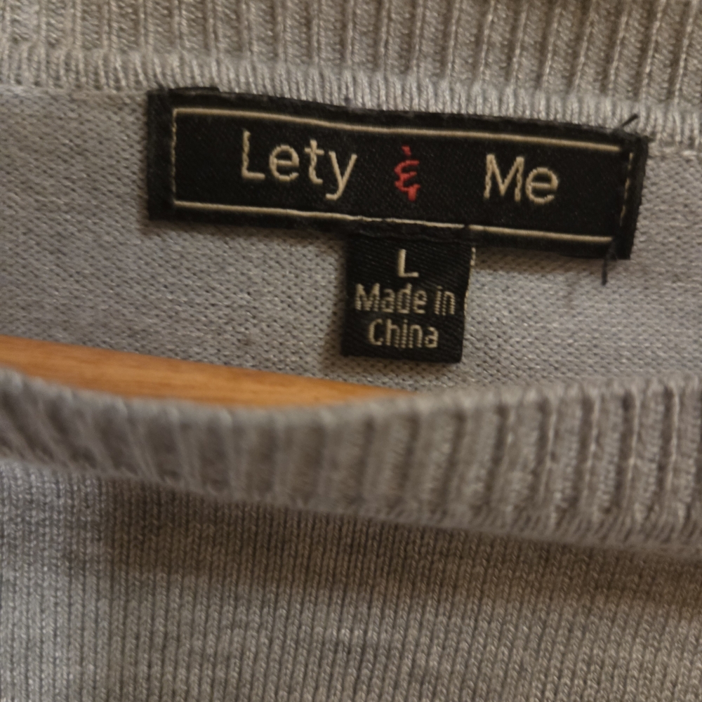 Womens Gray and Black Striped Sweater Large - Picture 7 of 9